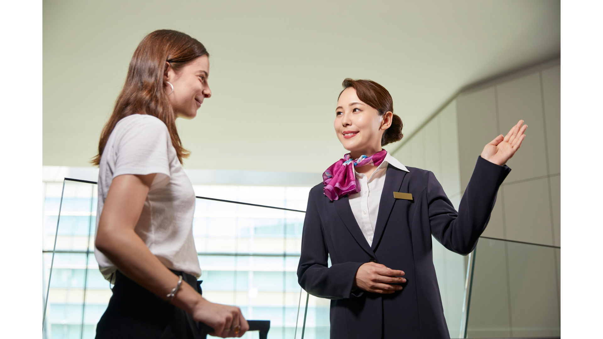 Hospitality staff serving guest